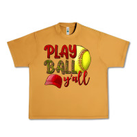 Peanut Butter Play Ball Y'all Softball Urban Heavy Tee - BundleAndBundleShop