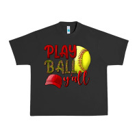 Pigment Black Play Ball Y'all Softball Urban Heavy Tee - BundleAndBundleShop