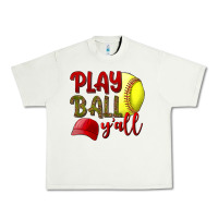 Pistachio Play Ball Y'all Softball Urban Heavy Tee - BundleAndBundleShop