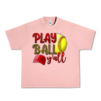 Salmon Play Ball Y'all Softball Urban Heavy Tee - BundleAndBundleShop