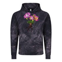 Cloud Black Bitterroot Flower Vintage Hoodie - LillyAllenDesigns