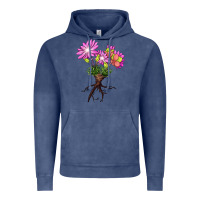 Vintage Denim Bitterroot Flower Vintage Hoodie - LillyAllenDesigns