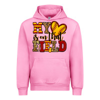 Fuchsia Pink my heart is on that field softball Urban Hoodie - Jasminsmagicworld