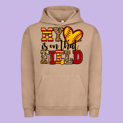My Heart Is On That Field Softball Urban Hoodie Designed By Jasminsmagicworld