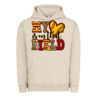 Pigment French Oak my heart is on that field softball Urban Hoodie - Jasminsmagicworld