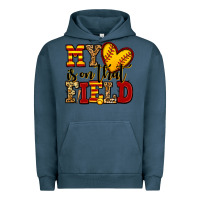 Pigment Midnight Navy my heart is on that field softball Urban Hoodie - Jasminsmagicworld