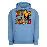Pigment Pebble Blue my heart is on that field softball Urban Hoodie - Jasminsmagicworld
