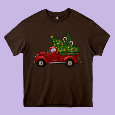 Christmas Trees With Truck Heavy Core Tee Designed By Ranaportraitstore