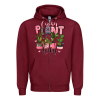 Burgundy crazy plant lady houseplants Zipper Hoodie - JahusDesignShop