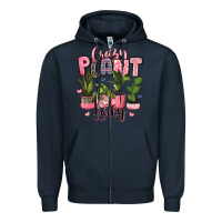 Navy crazy plant lady houseplants Zipper Hoodie - JahusDesignShop