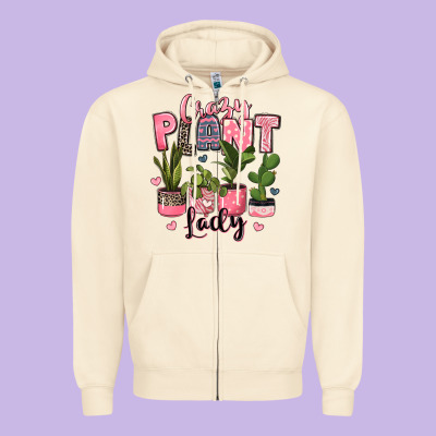 Crazy Plant Lady Houseplants Zipper Hoodie Designed By Jahusdesignshop
