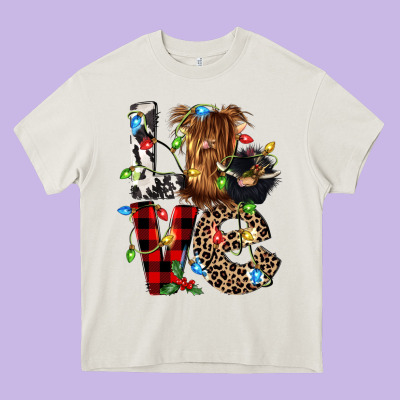Love Cow Gnomies Heavy Core Tee Designed By Cowgirlartshop
