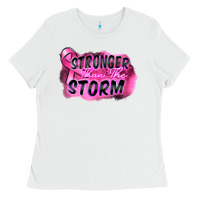 White Stronger than the storm Ladies Tee - FaDigitalArtStudio