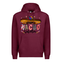 Burgundy festive sombrero and nacho art Premium Hoodie - CowhideDigitalArt