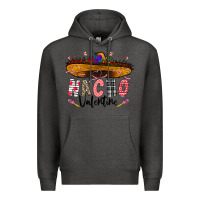 Charcoal Heather festive sombrero and nacho art Premium Hoodie - CowhideDigitalArt