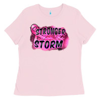 Bubblegum Pink Stronger than the storm Ladies Tee - FaDigitalArtStudio