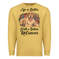 Antique Gold life is better with a golden retriever Premium Sweatshirt - JahusDesignShop