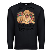 Black life is better with a golden retriever Premium Sweatshirt - JahusDesignShop