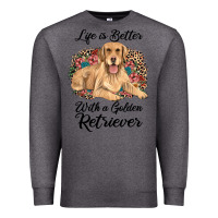 Charcoal Heather life is better with a golden retriever Premium Sweatshirt - JahusDesignShop