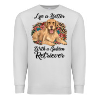 Dove Grey life is better with a golden retriever Premium Sweatshirt - JahusDesignShop