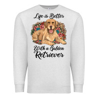 Oatmeal Heather life is better with a golden retriever Premium Sweatshirt - JahusDesignShop