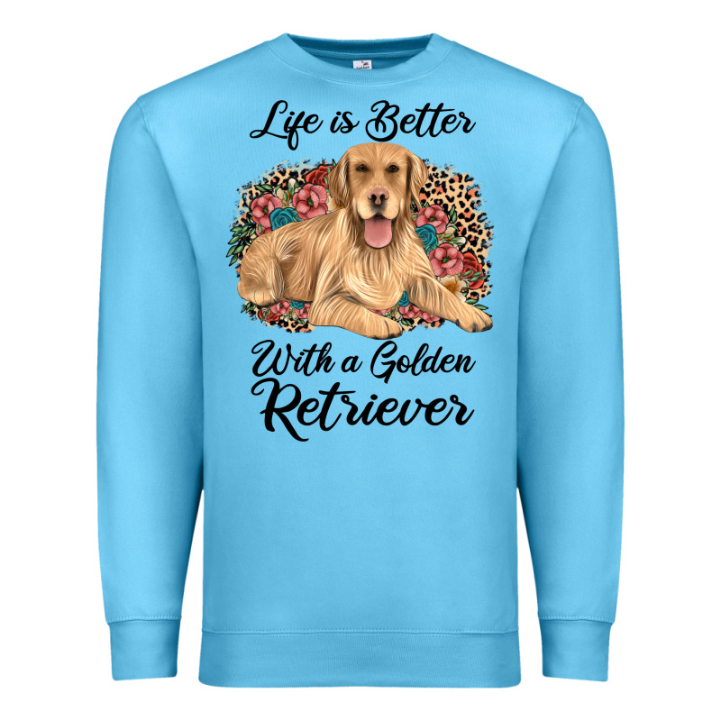 Life Is Better With A Golden Retriever Premium Sweatshirt by JahusDesignShop | Teevron