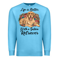 Ocean Blue life is better with a golden retriever Premium Sweatshirt - JahusDesignShop