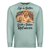 Seafoam life is better with a golden retriever Premium Sweatshirt - JahusDesignShop