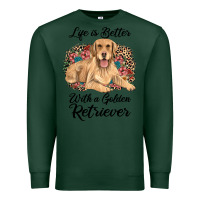 Sports Green life is better with a golden retriever Premium Sweatshirt - JahusDesignShop