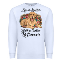 White life is better with a golden retriever Premium Sweatshirt - JahusDesignShop