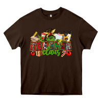 Chocolate Brown teacher claus christmas Heavy Core Tee - CowGirlArtShop