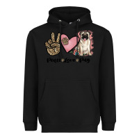 Black peace love pug Heavyweight Hoodie - JahusDesignShop