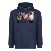 Navy peace love pug Heavyweight Hoodie - JahusDesignShop