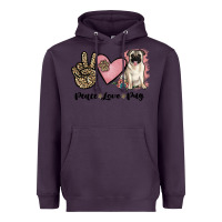 Plum peace love pug Heavyweight Hoodie - JahusDesignShop