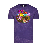 Cloud Purple Easter Eggs Hamper Vintage Tee - BundleAndBundleShop