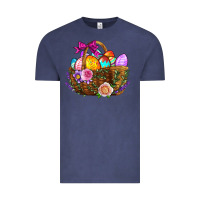 Vintage Denim Easter Eggs Hamper Vintage Tee - BundleAndBundleShop