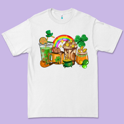 St. Patricks Coffee Cups Premium Tee Designed By Howdyjamesfarm