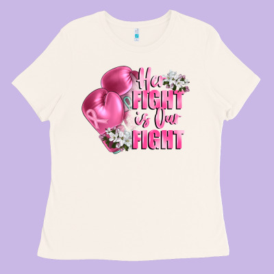 Her Fight Is Our Fight Breast Cancer Awareness Ladies Tee Designed By Fadigitalartstudio