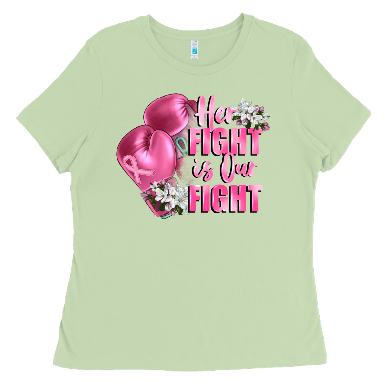 Her Fight Is Our Fight Breast Cancer Awareness Ladies Tee by FaDigitalArtStudio | Teevron