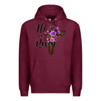 Burgundy he is risen matthew 28 6 Premium Hoodie - Jasminsmagicworld
