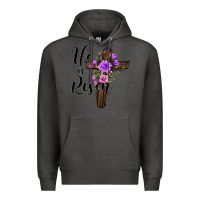 Charcoal Heather he is risen matthew 28 6 Premium Hoodie - Jasminsmagicworld