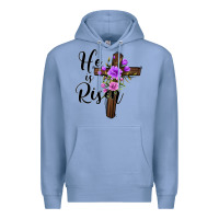 Colony Blue he is risen matthew 28 6 Premium Hoodie - Jasminsmagicworld
