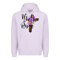 Lilac he is risen matthew 28 6 Premium Hoodie - Jasminsmagicworld