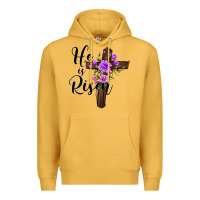 Mustard he is risen matthew 28 6 Premium Hoodie - Jasminsmagicworld