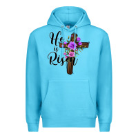 Ocean Blue he is risen matthew 28 6 Premium Hoodie - Jasminsmagicworld