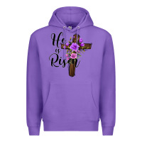 Purple he is risen matthew 28 6 Premium Hoodie - Jasminsmagicworld