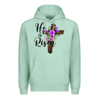 Seafoam he is risen matthew 28 6 Premium Hoodie - Jasminsmagicworld