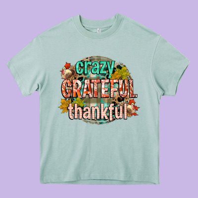 Crazy Grateful Thankful Heavy Core Tee Designed By Cowgirlartshop