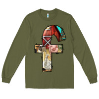 Army Green farm life alphabet lowercase letters f Long Sleeve Tee - BundleAndBundleShop