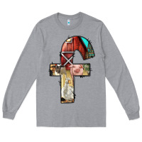 Heather Grey farm life alphabet lowercase letters f Long Sleeve Tee - BundleAndBundleShop